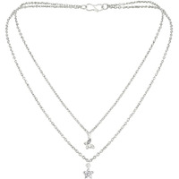 Mahi Multilayer Floral and Butterfly Charms Multi Strand Chain Pendants Layered Necklace for Women (PS1101766R)
