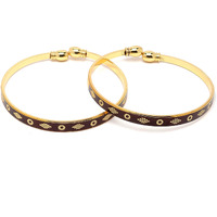ZENEME 18 K Gold-Plated Dual Tone Handcrafted Openable Bangle Kada Set of 2 Bracelet Bangles for Women and Girls