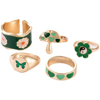 Jewels Galaxy Mesmerizing Vintage Gold Plated Stunning Rings For Women/Girls (Mixed Sizes) (Design 16)