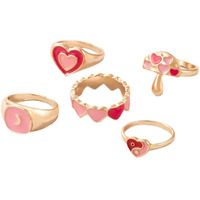 Jewels Galaxy Stylish Vintage Floral Designs Silver Plushy Rings For Women/Girls (Mixed Sizes) (Design 31)