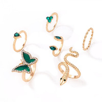 Shining Diva Fashion Stylish Rings for Women and Girls - Set of 6 (Green)(15151r)