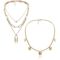 YouBella Jewellery Stylish Combo of Two Necklace Chains for Women and Girls (Style 4)