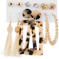 Shining Diva Fashion Latest Stylish Combo Design 6 Pairs Metal Earrings for Women and Girls (L12746er), Golden, 1