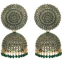 Shining Diva Fashion Latest Stylish Traditional Antique Gold Plated Jhumki Earrings for Women & Girls (13314er), One Size