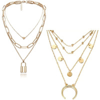 YouBella Jewellery Stylish Combo of Two Necklace Chains for Women and Girls (Style 3)