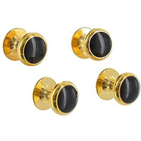 TRIPIN Brass Black and Silver Kurta Buttons with for Men and Women (GOLDEN BLACK)