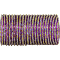 NMII Glass with Polka Dots & Glitter Stylish Fancy Bangles Set For Women & Girls | Glass Bangles | Traditional Women Bangles - Pack of 36 Bangle, (F181-Momos-Purple-2.8 Inches), Pack Of 36 Bangles
