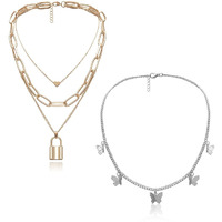 YouBella Jewellery Stylish Combo of Two Necklace Chains for Women and Girls (Style 5)