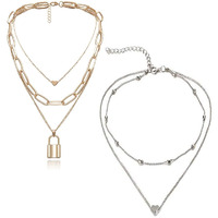 YouBella Jewellery Stylish Combo of Two Necklace Chains for Women and Girls (Style 5)