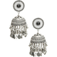 YouBella Jewellery Celebrity Inspired Oxidised Silver Big Size Jhumki Earrings for Girls and Women (Style 5)