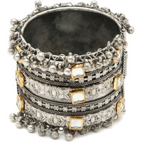 YouBella Jewellery for Women Celebrity Inspired Oxidised Silver Plated Cuff Bracelet Bangle for Women and Girls (Style 4)