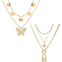 Jewels Galaxy Stylish Multi Layered Gold Plated Stunning Necklace For Women/Girls (Design 24)