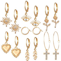 Jewels Galaxy Jewellery For Women Multicolor Gold Plated Earrings Combo (Gold 4) (JG-PC-ERGP-198)