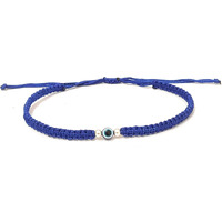 KUKSHYA JEWELLERS Exclusive 925 Sterling Silver 2 Ball + Evil Eye Charm Thread(Dhaga) Nazariya Anklet Adjustable|Nazar Battu| For Women & Girls 1 Piece (TP 092)(Blue)