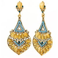 Nakabh Ethnic Gold Plated Oxidised Alloy Jhumki Earrings for Women Stylish (Design 3 (White))