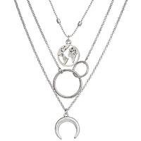 Jewels Galaxy Fashionable Geometric Multi Layered Ravishing Necklace For Women/Girls (CT-NCKS-44182)
