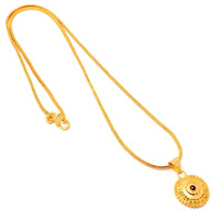 Jewar mandi Neck Chain 24 kt Gold Plated with Locket Real Look Daily use for Women Girls Men 7578