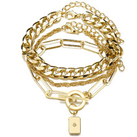 Jewels Galaxy Stunning Gold Plated Multi Strand Bracelet For Women (CT-BNGI-49118) (CT-BNGI-49118)