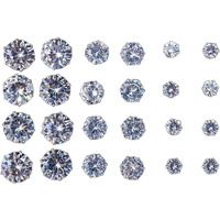 Jewels Galaxy Silver Plated Set of 12 Stud Earrings Combo in 3 different Sizes For Women and Girls (JG-PC-ERGS-8736)
