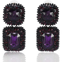 Shining Diva Fashion Stylish Traditional Crystal Dangler Earrings for Women (Purple) (11211er)