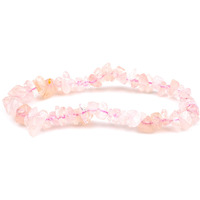 Remedywala Charged Energized Rose Quartz Chips Bracelet For Reiki, Balance Chakra, Positive Energy, Healing | Natural Crystal Rose Quartz Stone Chips Bracelet for Men and Women