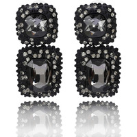 Shining Diva Fashion Latest Stylish Non Precious Base Metal Traditional Crystal Dangler Earrings for Women (Black, 11206er)