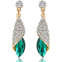 Shining Diva Fashion Green Crystal Stylish Fancy Traditional Earrings For Womens & Girls(Rrsd8626Er), One (Rrsd8625Er)