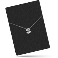 DREAMRAX Glittery Diamond Letter N Pendant With Shiny Silver Polish Chain For Womens
