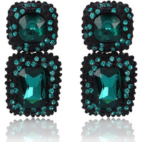 Shining Diva Fashion Latest Stylish Traditional Crystal Dangler Earrings for Women (Green2) (11209er)