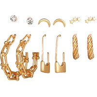 Jewels Galaxy Gold Plated Hoops Earrings Combo For Women/Girls (Style 6) (JG-PC-ERGL-8654)
