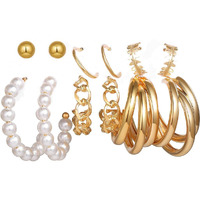 Jewels Galaxy Jewellery For Women Multicolor Gold Plated Earrings Combo (Style 1) (JG-PC-ERGL-8652)