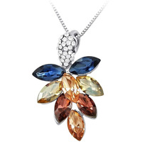 Nakabh Fashion Premium Crystal Stone Pendant Chain Necklace For Women and Girls (Design 12)