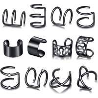 Jewels Galaxy Jewellery For Women Black Plated Earcuffs Combo (JG-PC-ERGQ-8660)