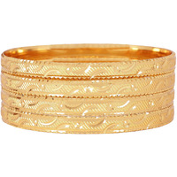 Shining Diva Fashion Set of 4 Latest Traditional Design One Gram Gold Plated Bracelet Bangle for Women and Girls (Design3) (11723b_2.6)