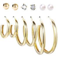 Jewels Galaxy Womens Fashion AAA AD Heart Round and Geometric Designs Stud Earrings Jewellery For Women & Girls (Design 14) (JG-PC-ERGI-180)