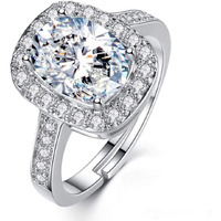 Jewels Galaxy Exquisite Crystal Silver Plated Magnificent Adjustable Rings for Women/Girls (SMNJG-RNGG-5177)