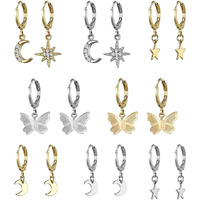 Jewels Galaxy Jewellery For Women Multicolor Gold Plated Earrings Combo (JG-PC-E-8648)