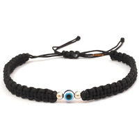 KUKSHYA JEWELLERS Exclusive 925 Sterling Silver 2 Ball + Evil Eye Charm Thread(Dhaga) Nazariya Anklet Adjustable|Nazar Battu| For Women & Girls 1 Piece (TP 088) (Black)