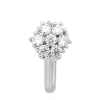 VAMA FASHIONS Without Piercing Clip on Silver Nose pin without Hole Pressing Type Press Nose ring for Women (Silver nose studs)