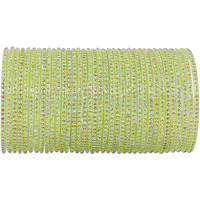 NMII Glass with Polka Dots & Glitter Stylish Fancy Bangles Set For Women & Girls | Glass Bangles | Traditional Women Bangles - Pack of 36 Bangle, (F181-Momos-TGreen-2.8 Inches), Pack Of 36 Bangles