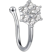 VAMA FASHIONS Without Piercing Clip on Silver Nose pin without Hole Pressing Type Press Nose ring for Women (Press Silver Nose Studs)