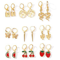 Jewels Galaxy Jewellery For Women Multicolor Gold Plated Earrings Combo (Multi) (JG-PC-ERG-8630)