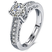 Jewels Galaxy Wonderful Crystal Silver Plated Marvelous Ring for Women/Girls (SMNJG-RNGG-5175)