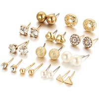Jewels Galaxy Golden Brass Stud Earrings for Women (JG-PC-ERGI-149)