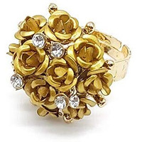 YouBella Valentine gifts for Girlfriend/wife Jewellery Stylish Love Rose ring for Women/Girls (Gold)