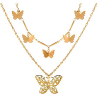 Shining Diva Fashion Latest Stylish Multilayer Metal Chain Pendant Necklace for Women (A12143np), Gold16