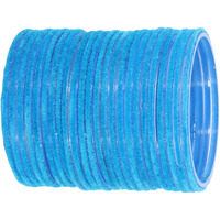 NMII Glass Velvet Bangles Set For Women and Girls | Plain Glass Bangles | Velvet Chudi | Simple Bangles For Women | Kaanch ki Chudi | Stylish Glass bangles- Set of 24, (Glass Velvet-SkyBlue-2.6)