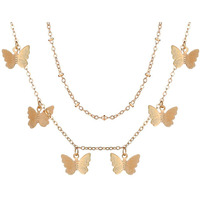Shining Diva Fashion Latest Stylish Multilayer Metal Chain Pendant Necklace for Women (A12149np), Gold22