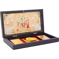 NAITIK CREATION Lord Ram Darbar Gold Plated Photo Frame with Charan Paduka Pocket Temple for Diwali Gift House Warming Gifts Return Gift Puja Box