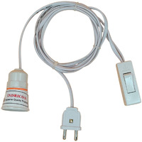 INDRICO 2 Pin Blub Holder with Plug Flexible Cable Wire for Lamp Hanging with On/Off Switch for Home Wall Dcor, Diwali Christmas Decoration Multi Color PVC (Pack of 2, 3 Meter Wire)